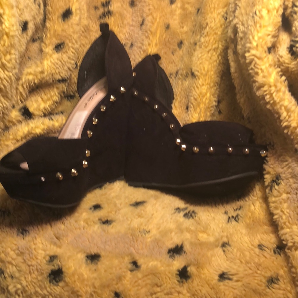 Black and Gold studded wedge missing strap